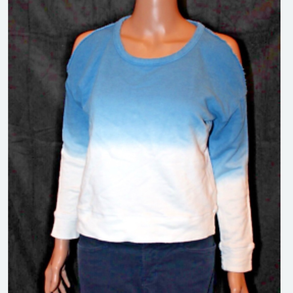 Chaser Blue ombré cold shoulder Top NWT S
